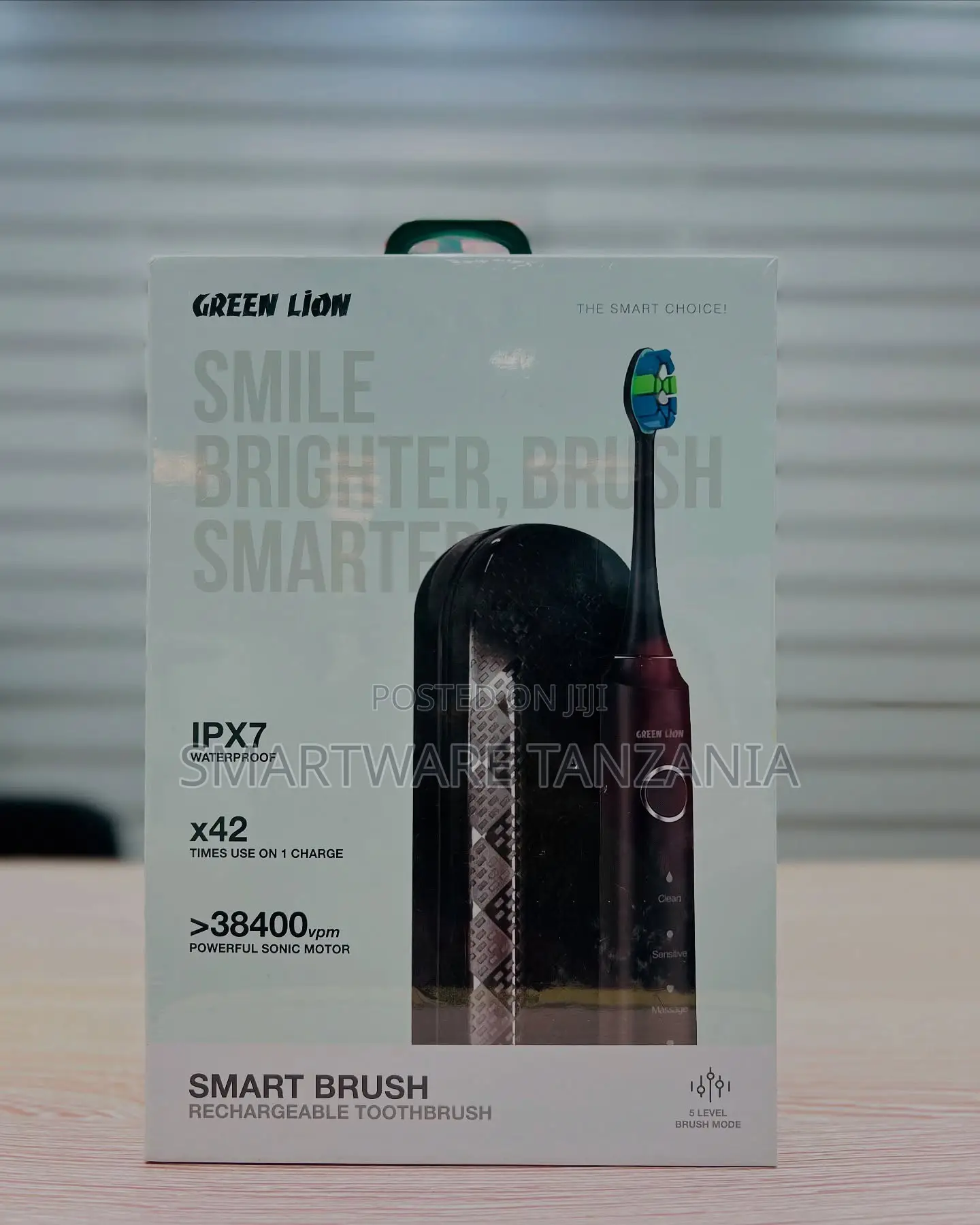 Green Lion Smart Electric Toothbrush - Ipx7 Waterproof 38400vpm