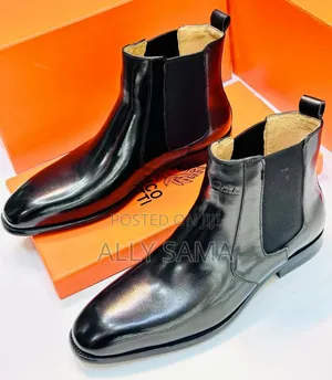 Mens Trravolta Clark's Material Pure Leather Full Black