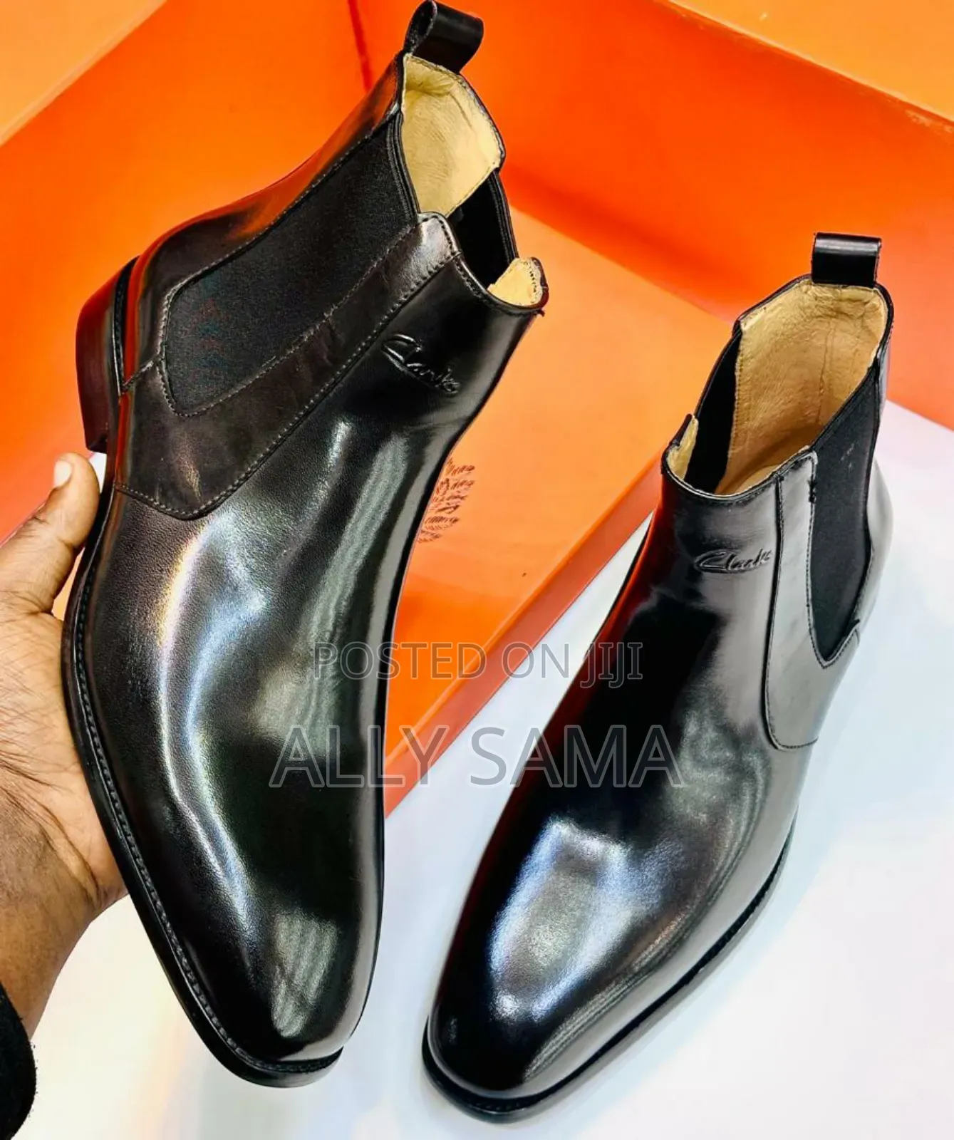 Mens Trravolta Clark's Material Pure Leather Full Black