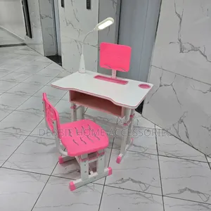 Kids' Adjustable Desk and Chair Set.+Light (3-15years)