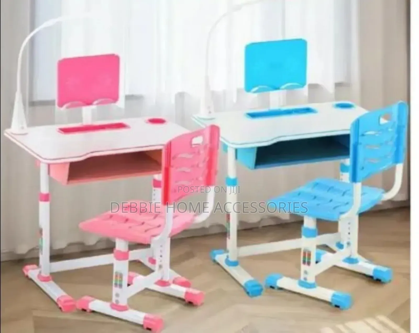 Kids' Adjustable Desk and Chair Set.+Light (3-15years)