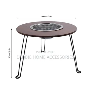 A Portable, Multifunctional Charcoal Barbecue Grill Table.