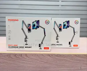 Porodo Multi-Joint Aluminum Desk Mount With RGB Ambient Light