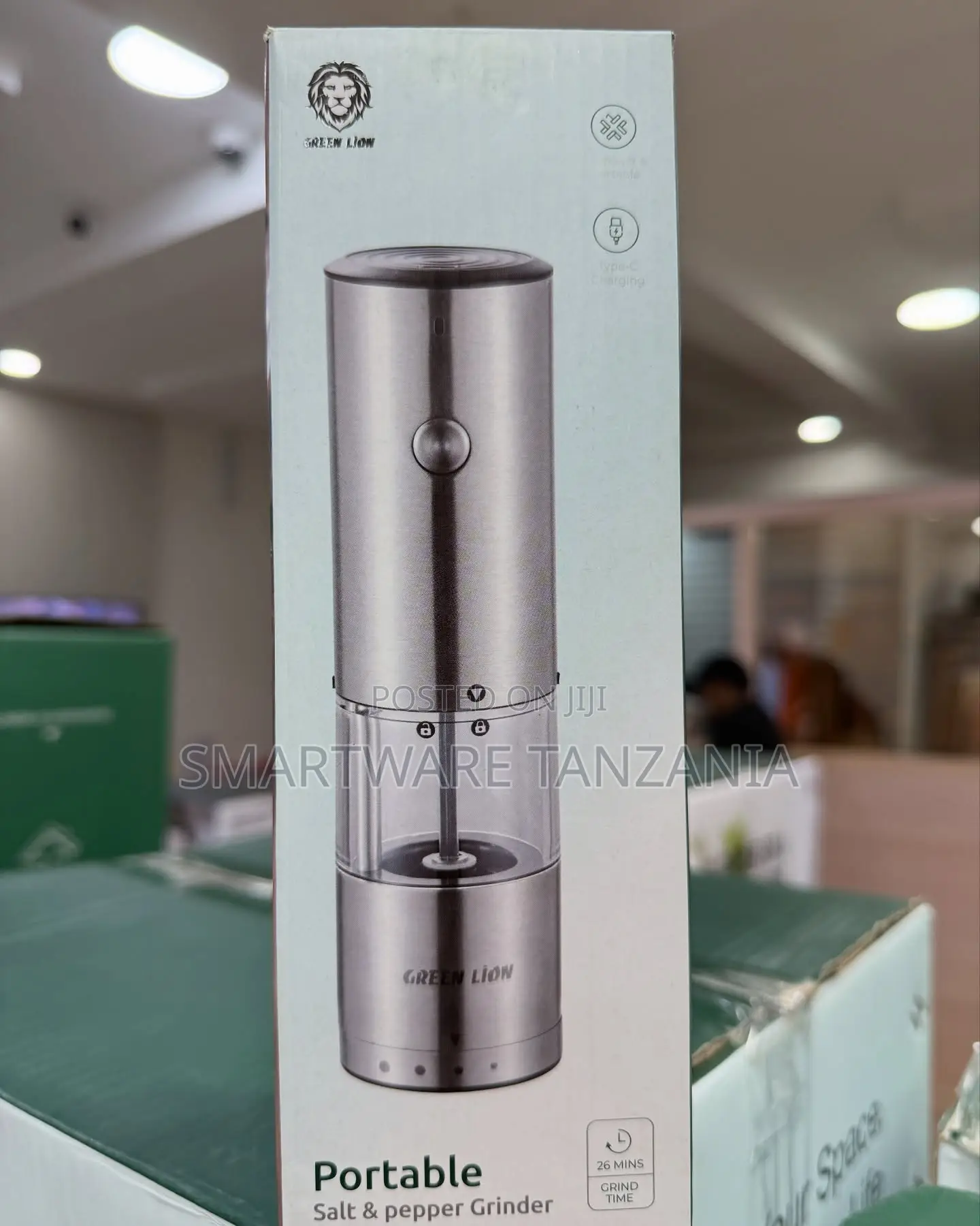 Green Lion Portable Salt Pepper Grinder - Electric Mill