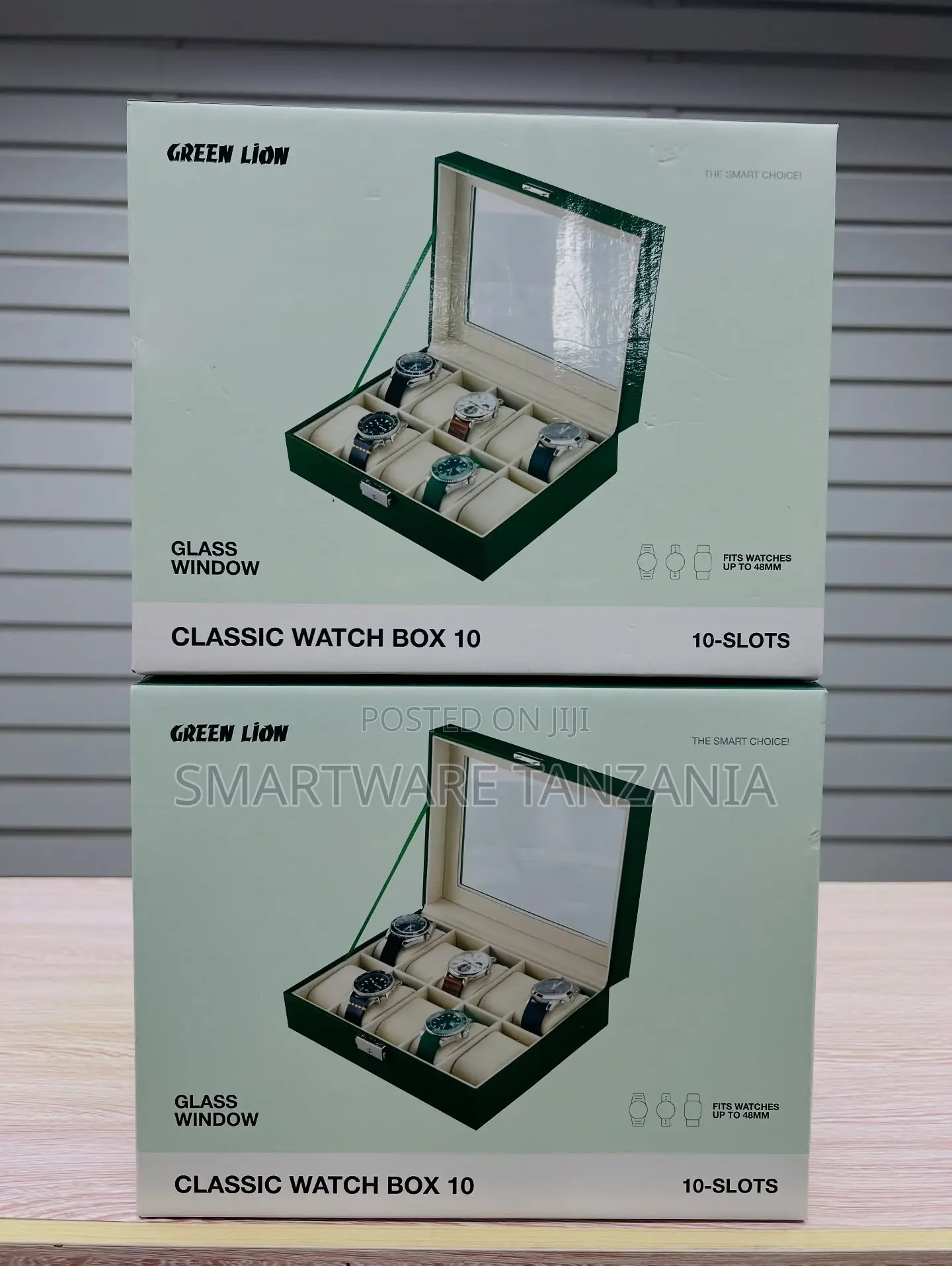 Green Lion Classic 10-slot Watch Storage Case With Glass Top Display