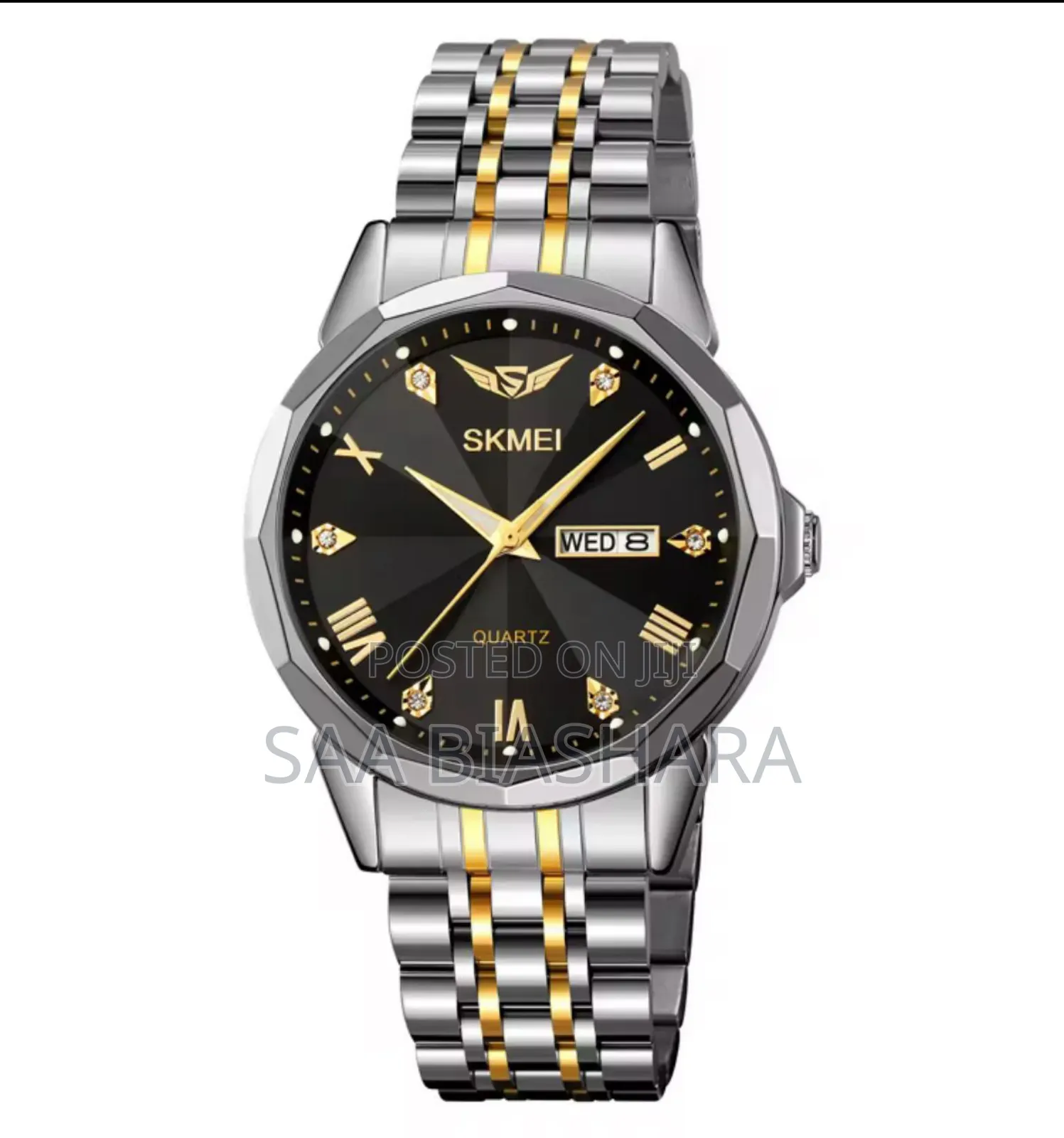 Skmei 9268 Stainless Steel Silver Gold and Black