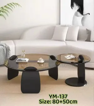 Modern Black and Glass Nesting Coffee Table Set(Ym-137)