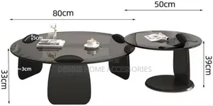 Modern Black and Glass Nesting Coffee Table Set(Ym-137)