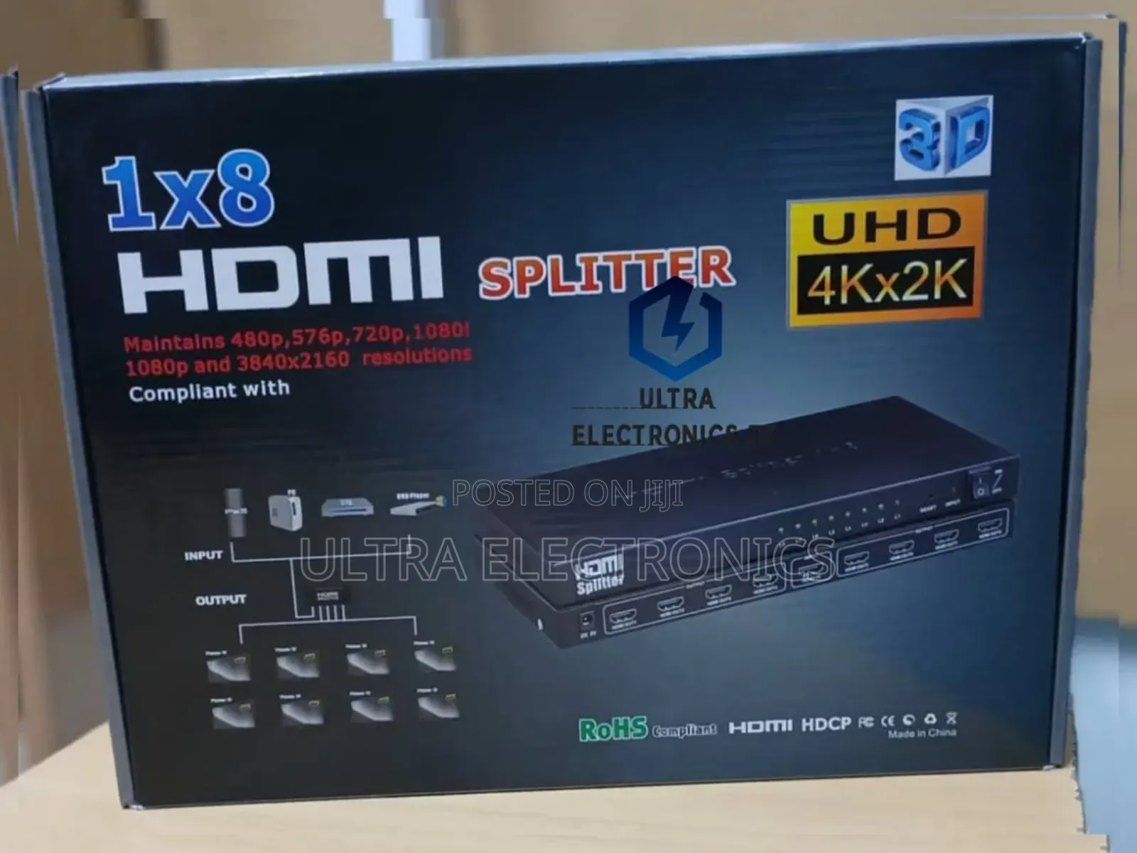 Original 1×8 Hdmi Splitter Uhd × 