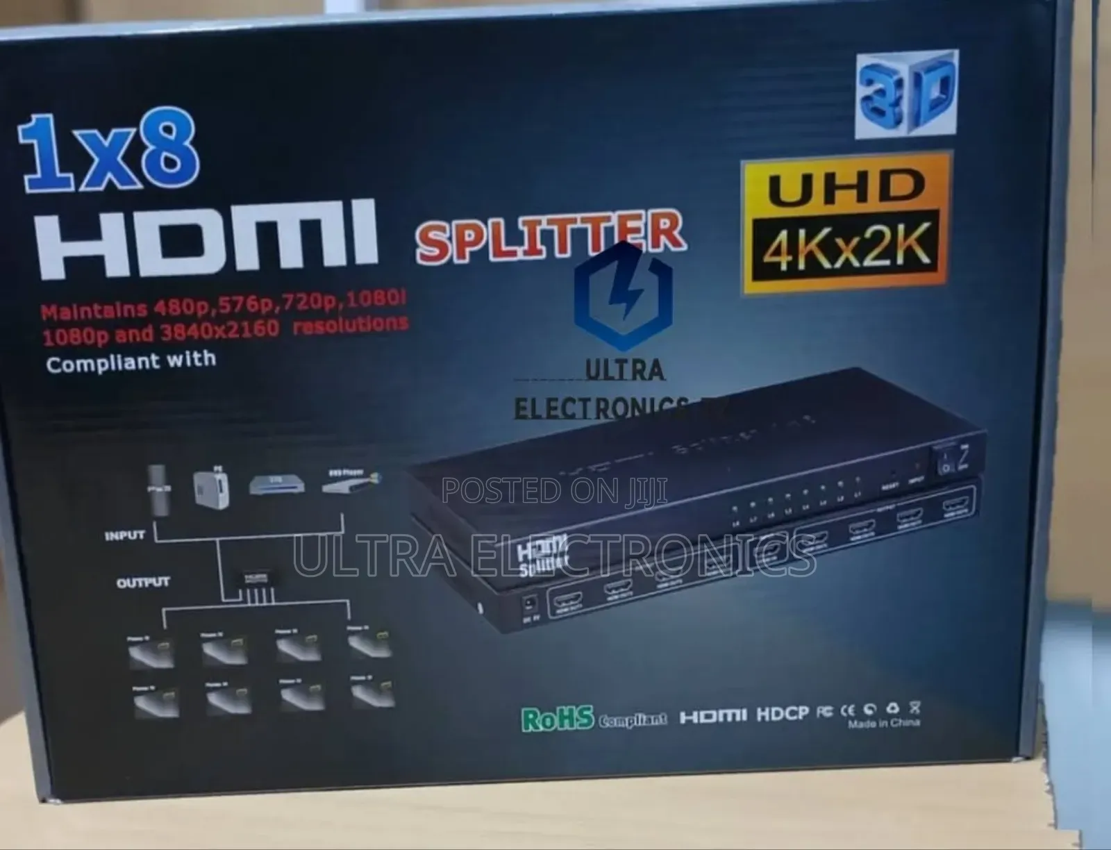 Original 1×8 Hdmi Splitter Uhd × 