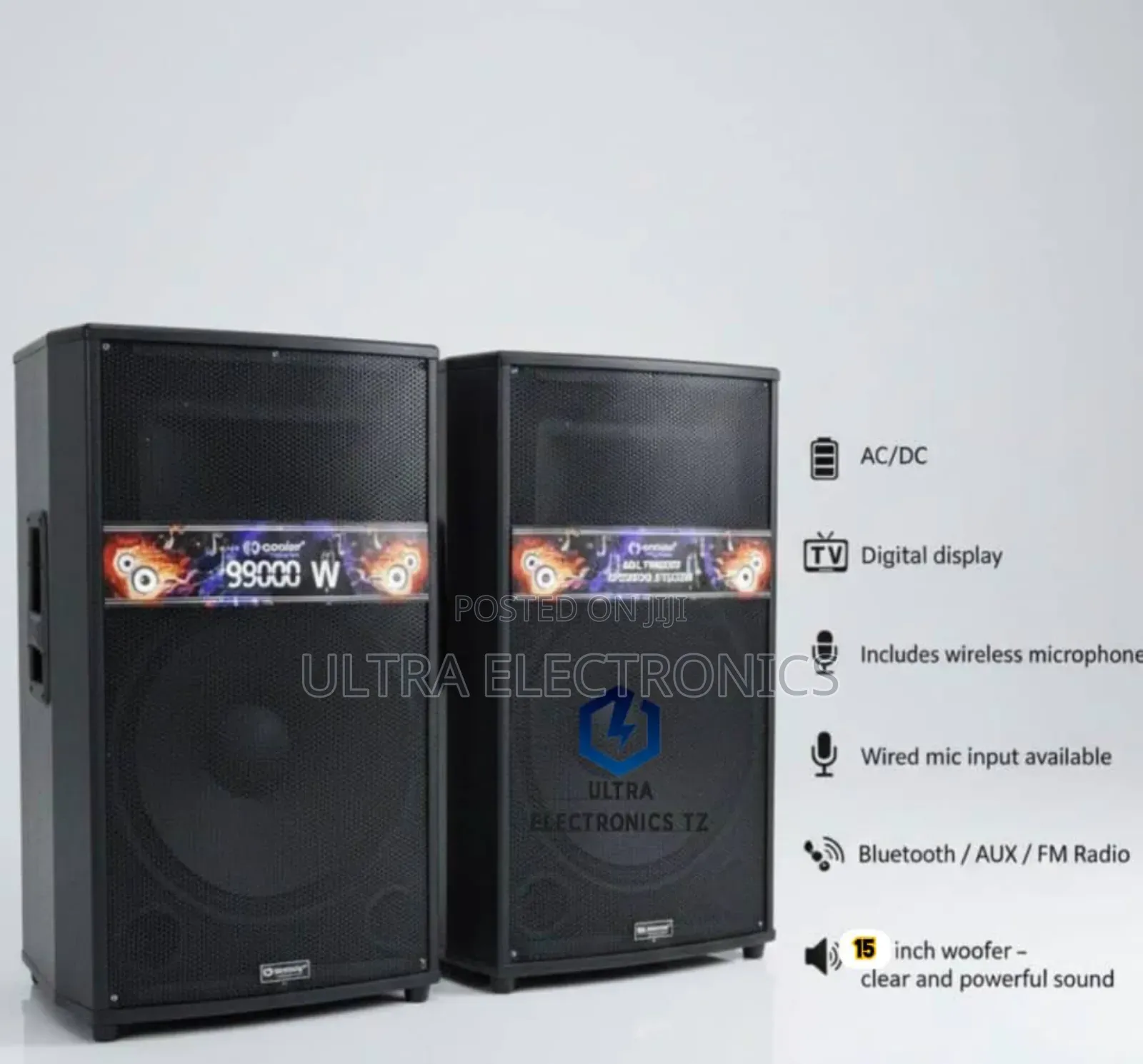 Aborder Powerful Professional Speakers Wireless Mic 99000w 15inch