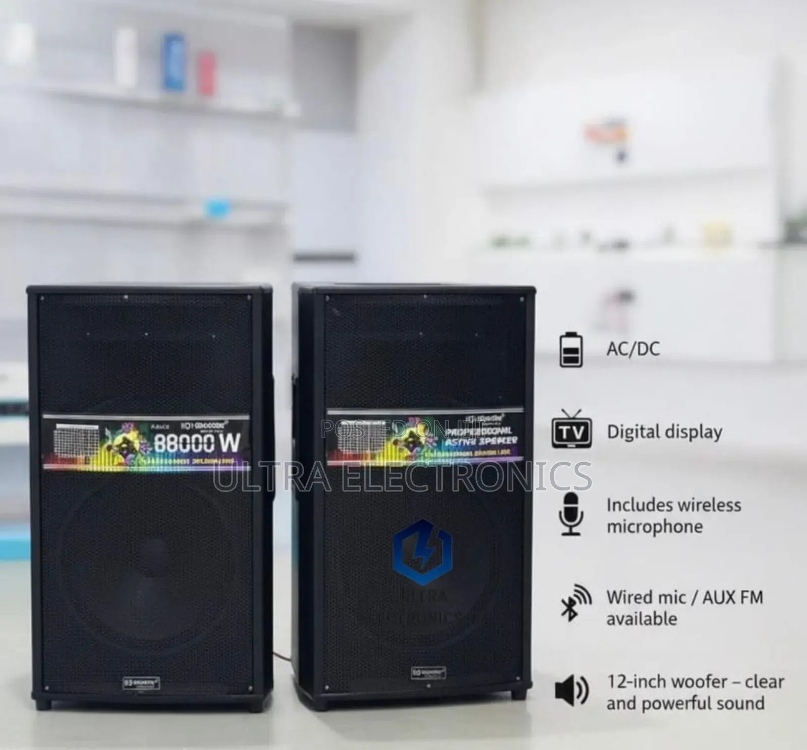 Aborder Powerful Professional Speakers Wireless Mic 88000w 12inch