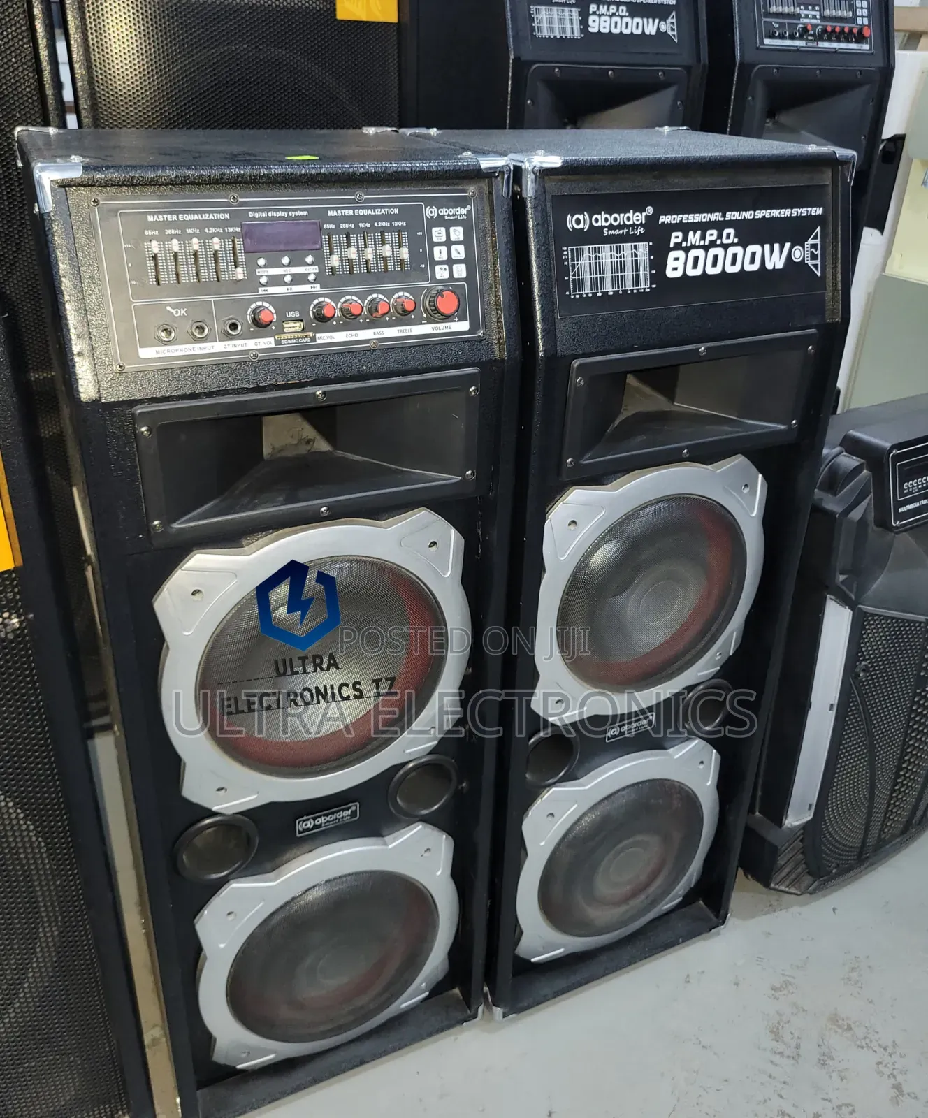 Aborder Powerful Professional Speakers Clear Sound Wireless Mic 80000w