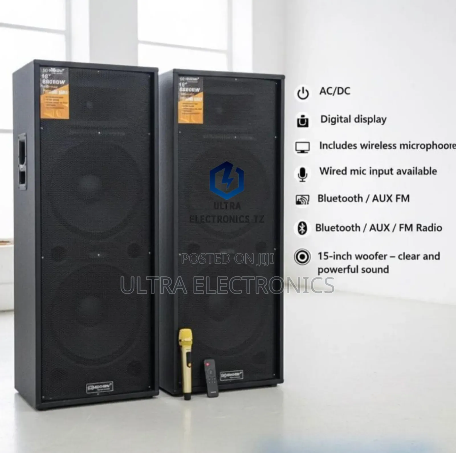 Aborder Powerful Two Way Profesional Speaker Wireles Mic 88000w 15inch
