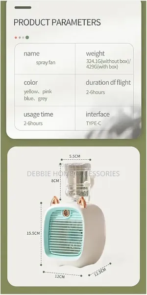 Portable Mini Air Conditioner (Spray Cooling Fan)