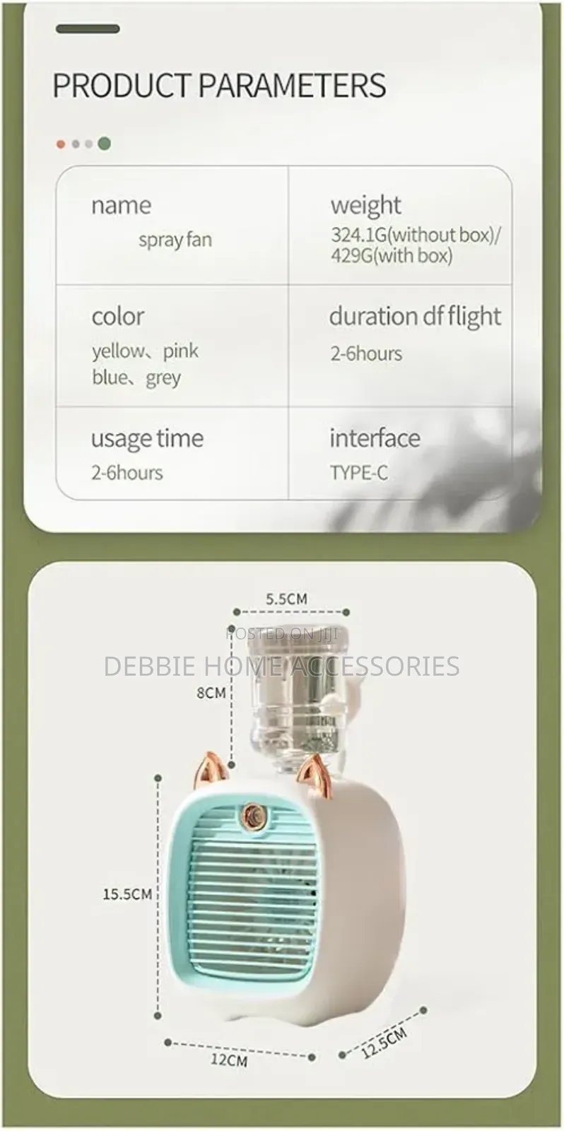 Portable Mini Air Conditioner (Spray Cooling Fan)