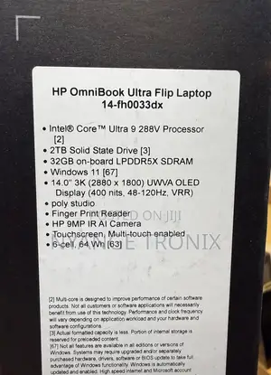 New Laptop HP OmniBook Ultra Flip 14" 32GB Intel Core Ultra 9 SSD 2T