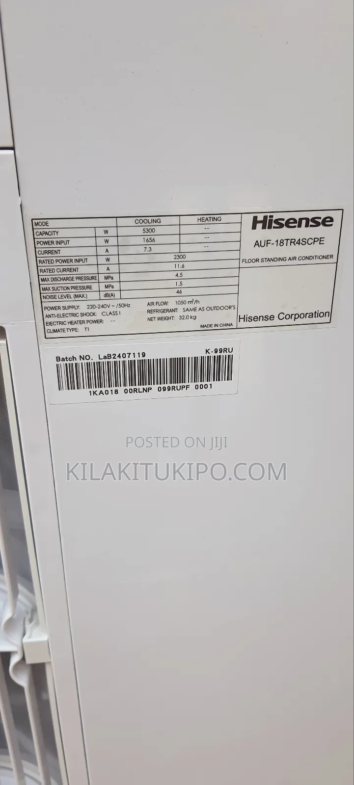 Hisense Floor Standing Air Condition 18000btu