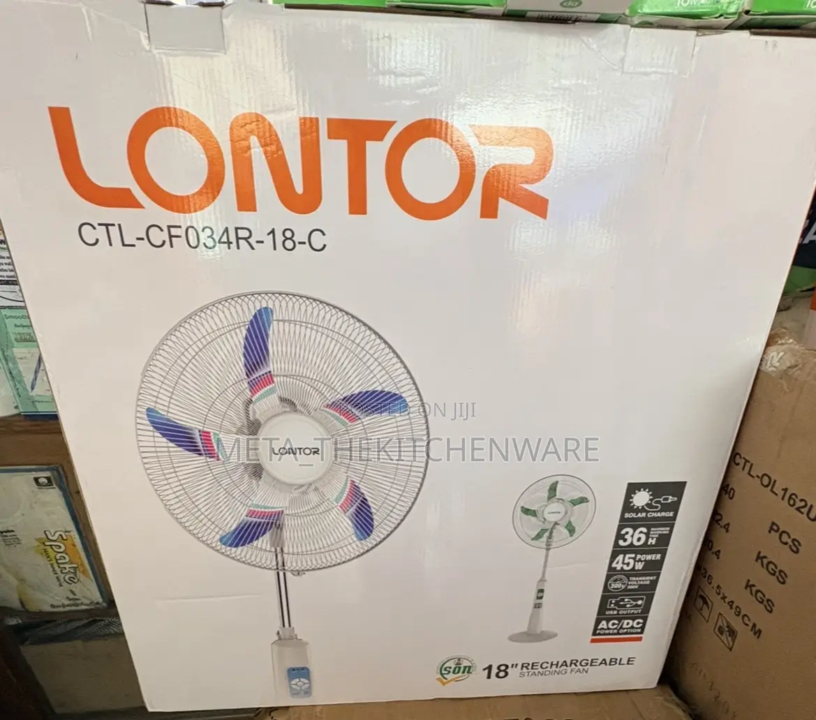 Lontor Rechargeable Standing Fan 18inch CTL-Cf034r-18-C.