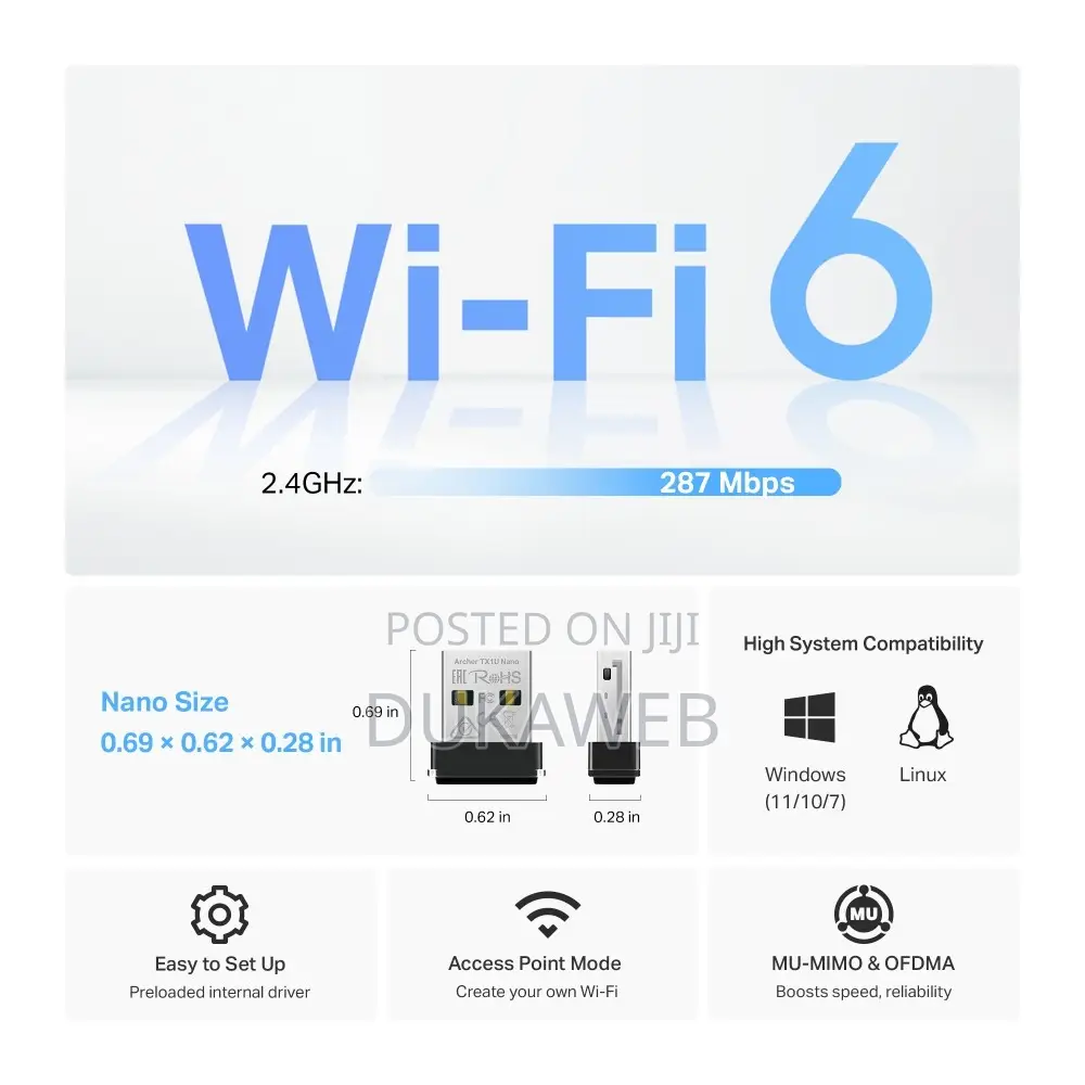 Tp-link Archer Tx1u Nano Wi-fi 6 Usb Adapter – Brand New