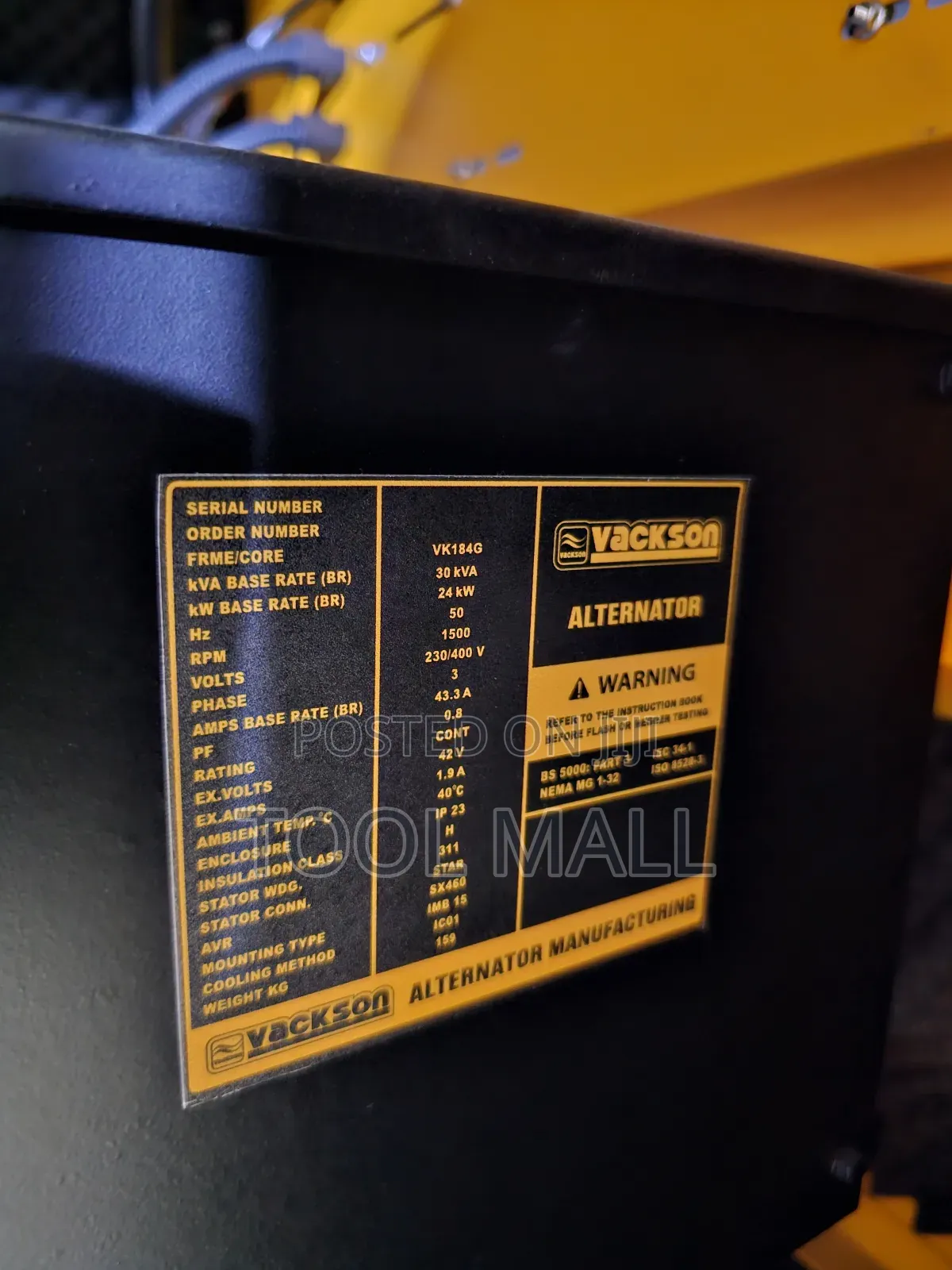 Vackson 33kva Diesel Generator