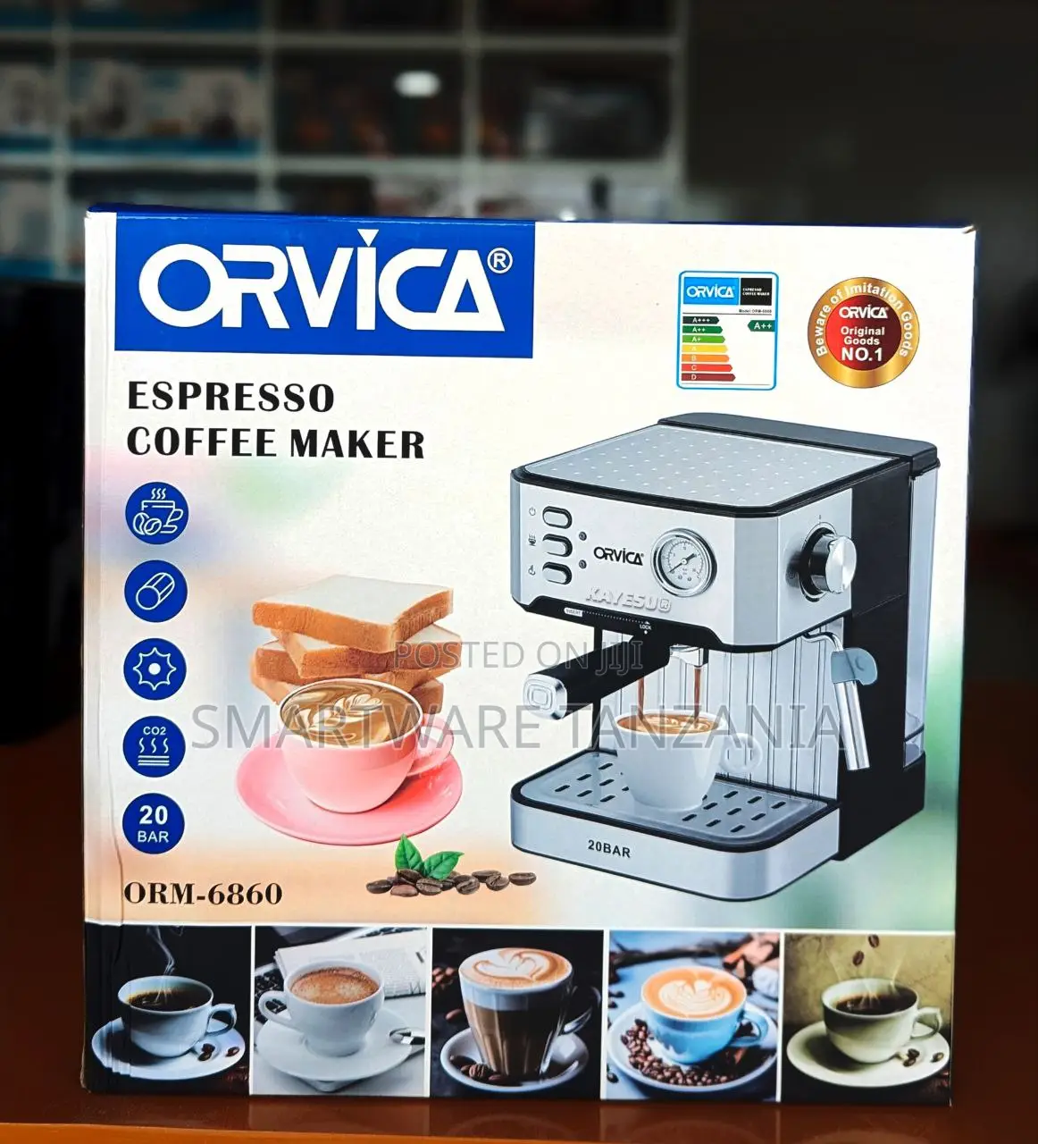 Orvica Espresso Coffee Maker 20 Bar Pressure Professional Cappuccino