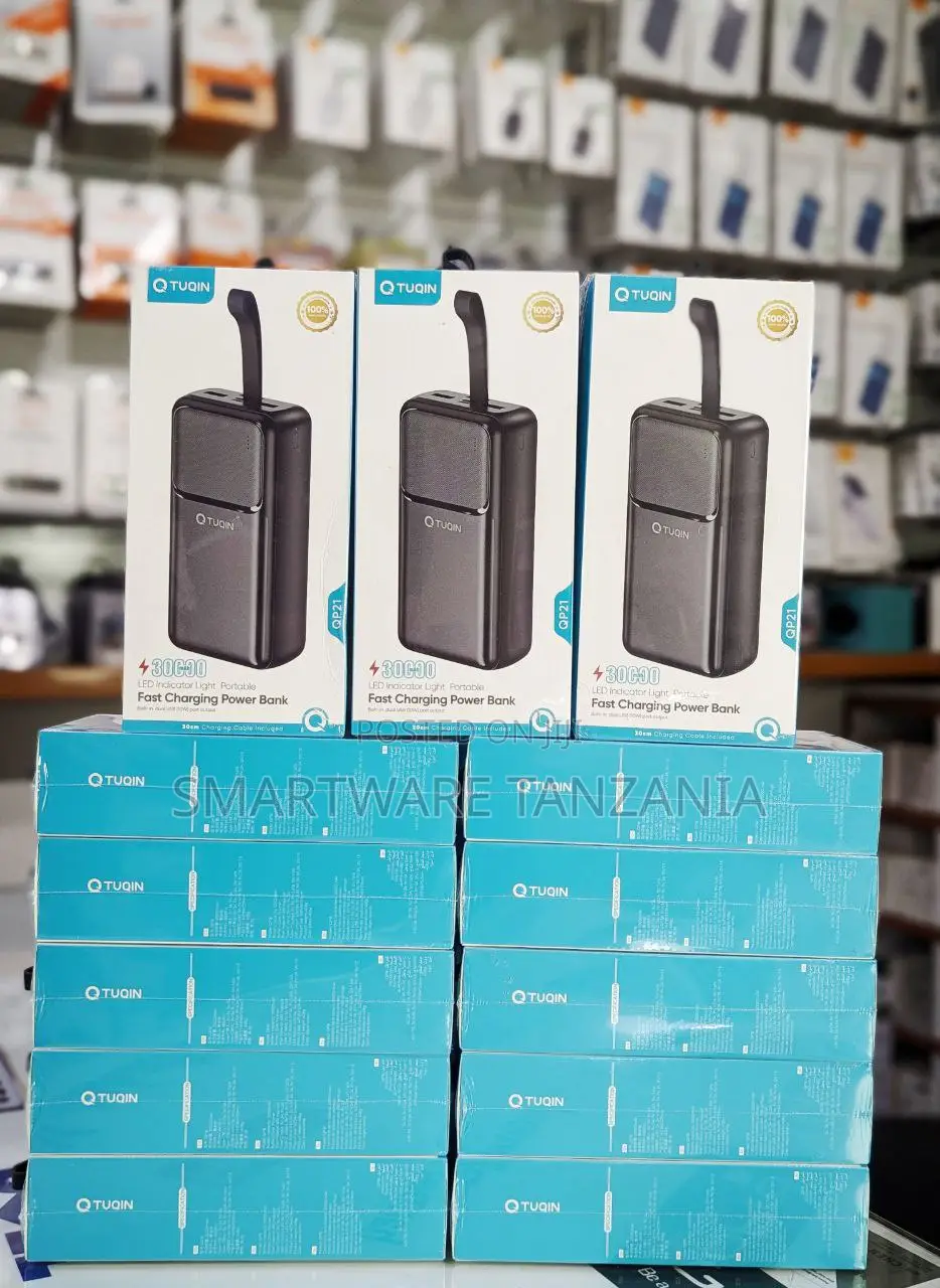 Qtuqin Power Bank 30000mah Fast Charging Portable Led Display Charger