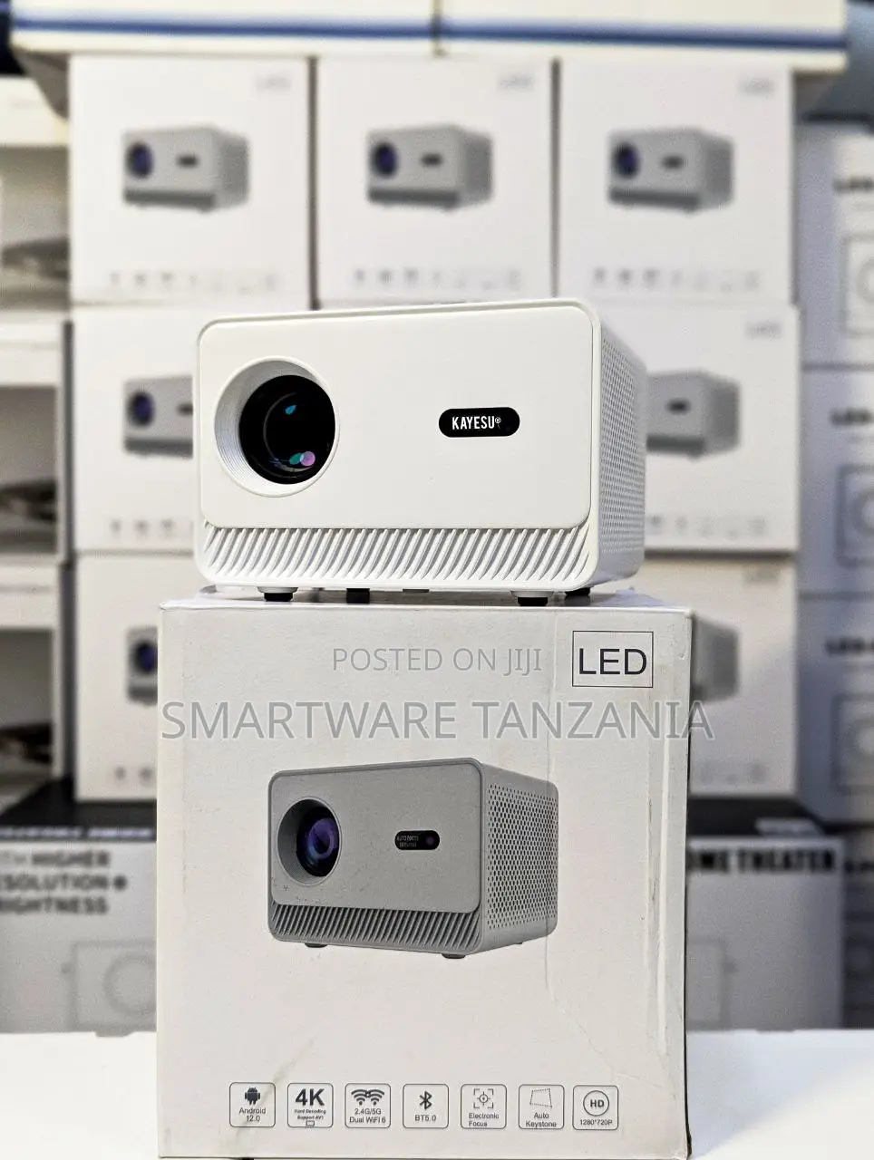 Kayesu Led Projector Android 12 Wifi Bluetooth Hd 1080p Home