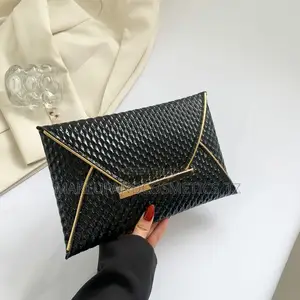 O8 - 65black Woven Clutch Bag*1 in Stock*