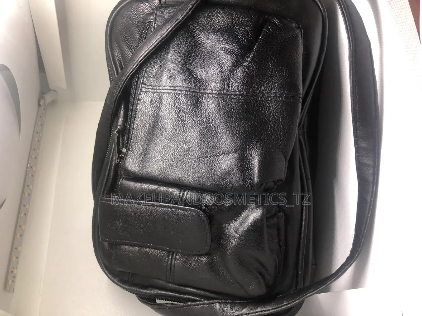 O10 - 65black Genuine Leather Cross Body Bag*1 in Stock*