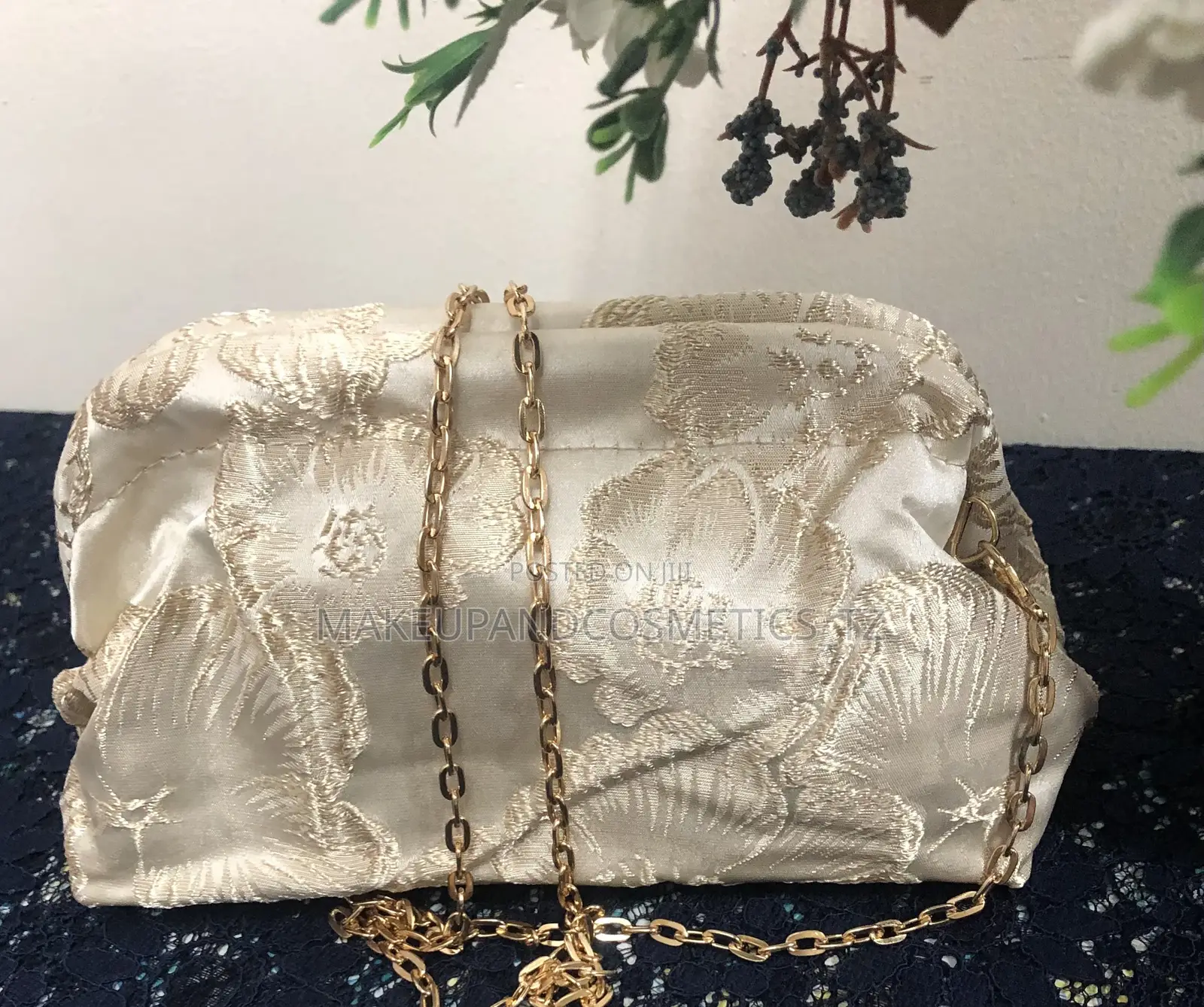 O23 - 55cream or Ivory Floral Satin Jacquard*3 in Stock*