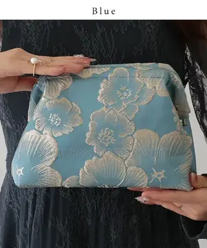 O25 - 55blue and Gold Floral Jacquard Fabric*3 in Stock*