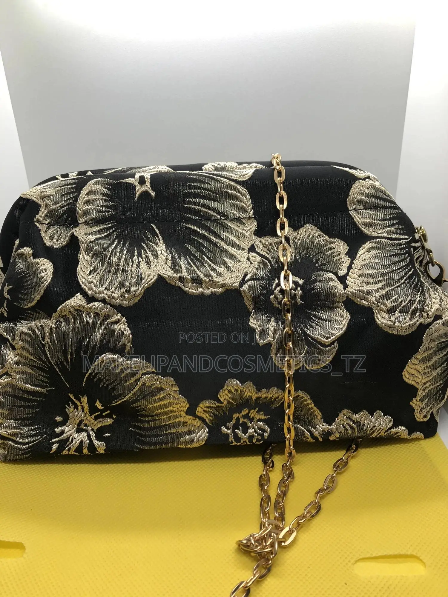 O24 - 55black and Gold Floral Jacquard Fabric*3 in Stock*