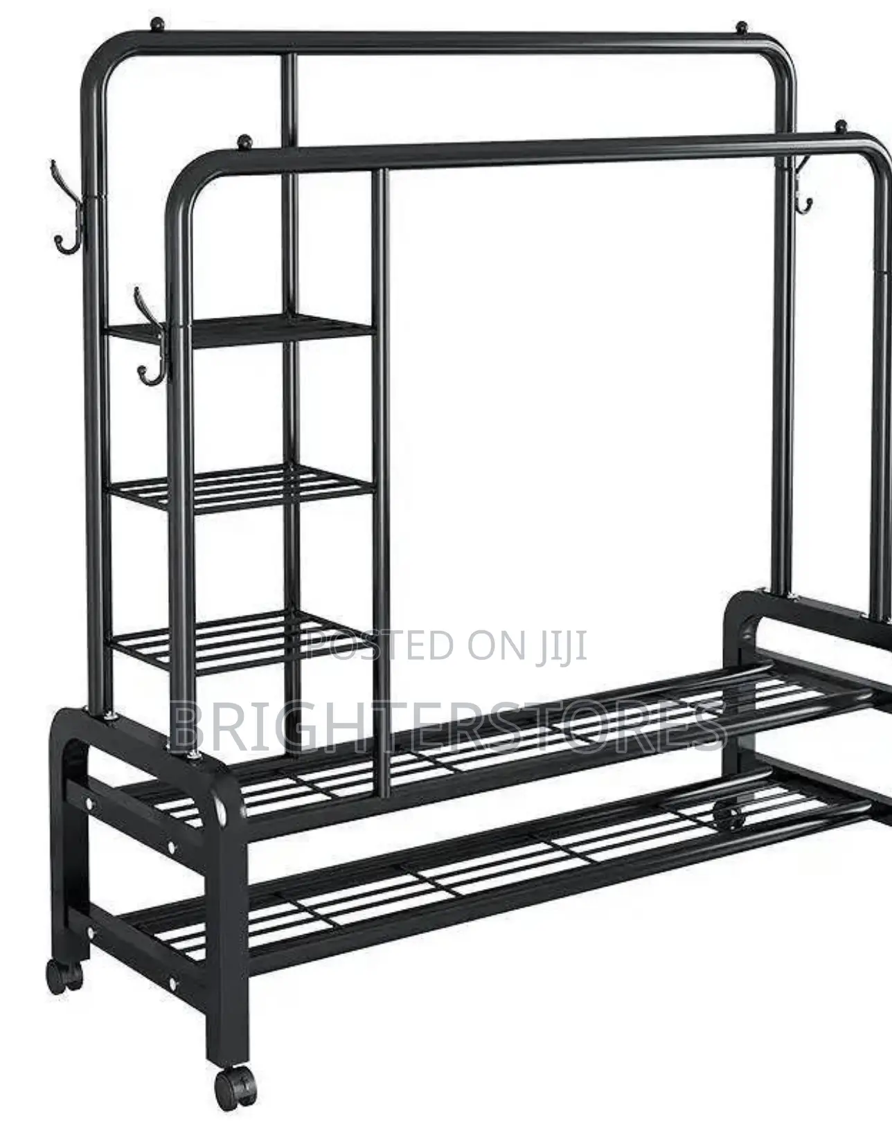 Multi Layer Cloth Shoe Storage Double Pole