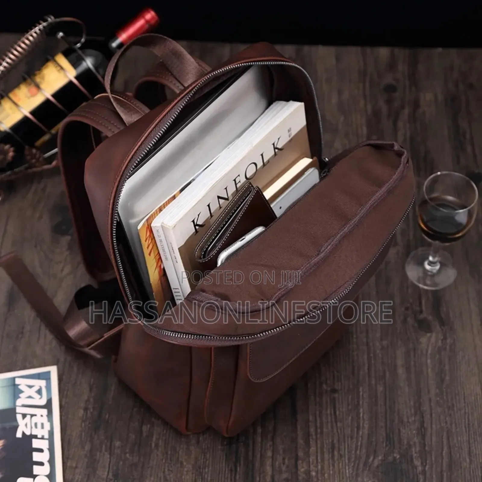 Crazy Horse Leather Trend Backpack Casual Student Computer Bag
