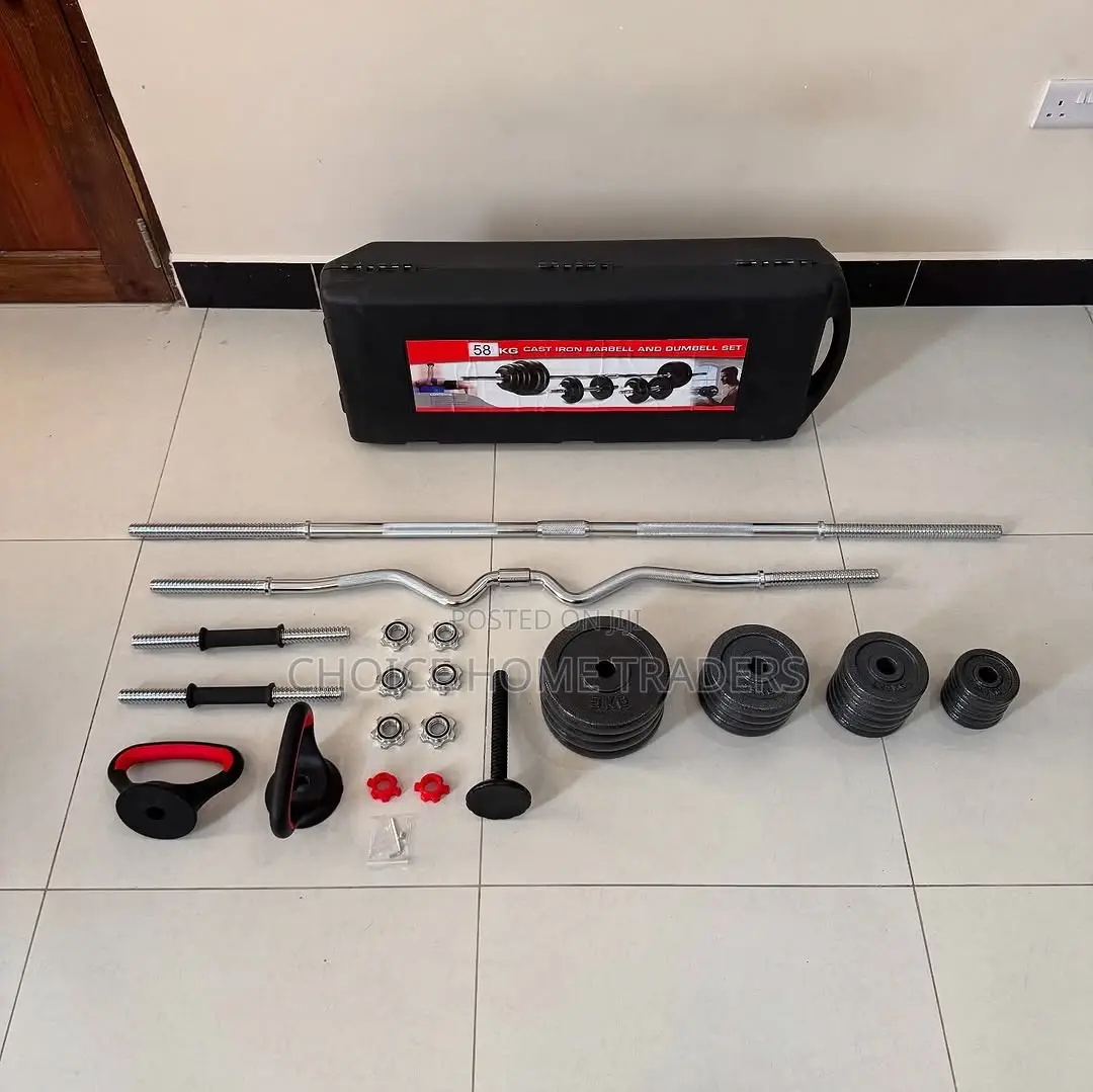 Chrome Barbell Dumbell Set(Kg58)