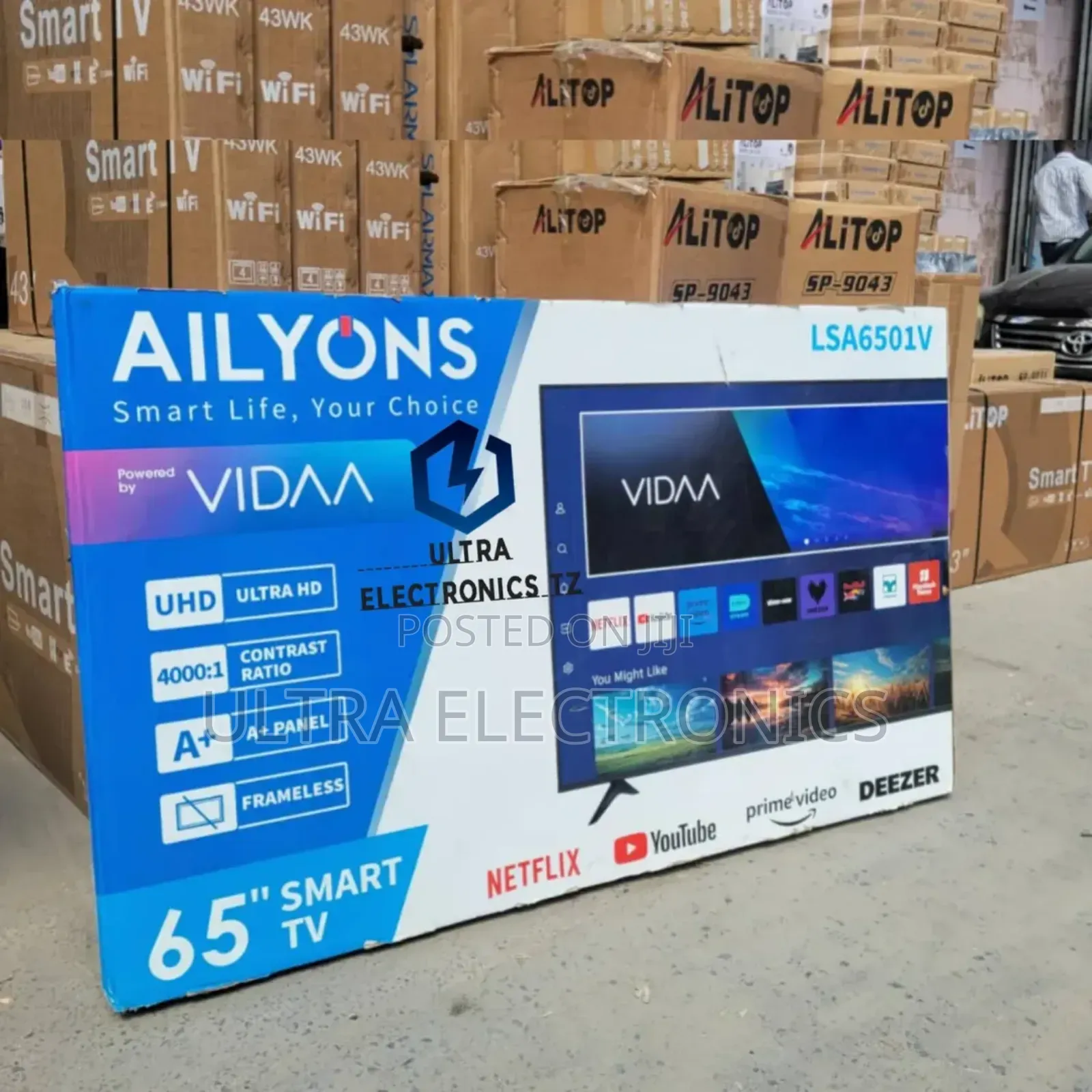 Ailyons Smart Vidaa Frameless Ulta Hd ( Uhd) Tv 65 Inch