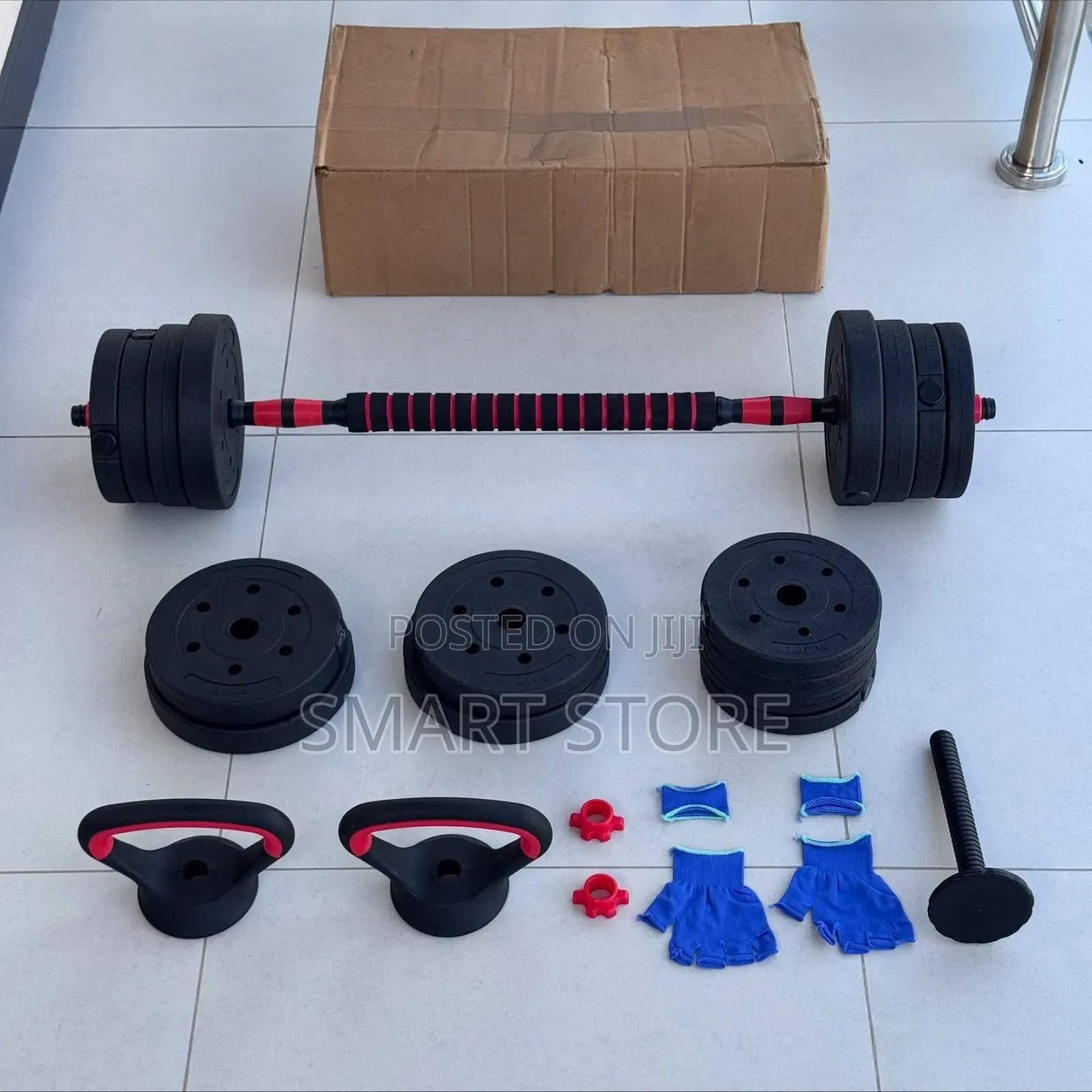 30kg Adjustable Dumbbell Set With Kettlebell Push-Up Stand