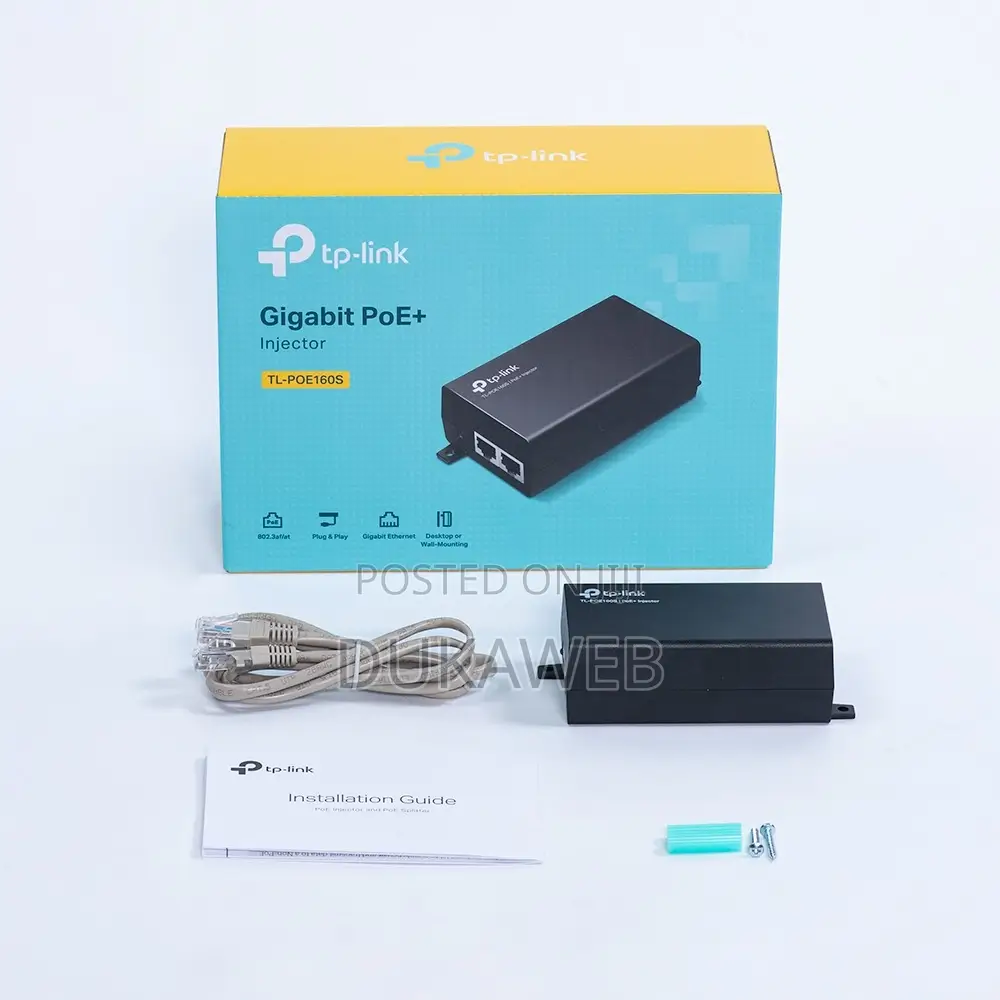 Tp-link Omada Poe160s Gigabit Poe+ Injector Adapter – Brand New