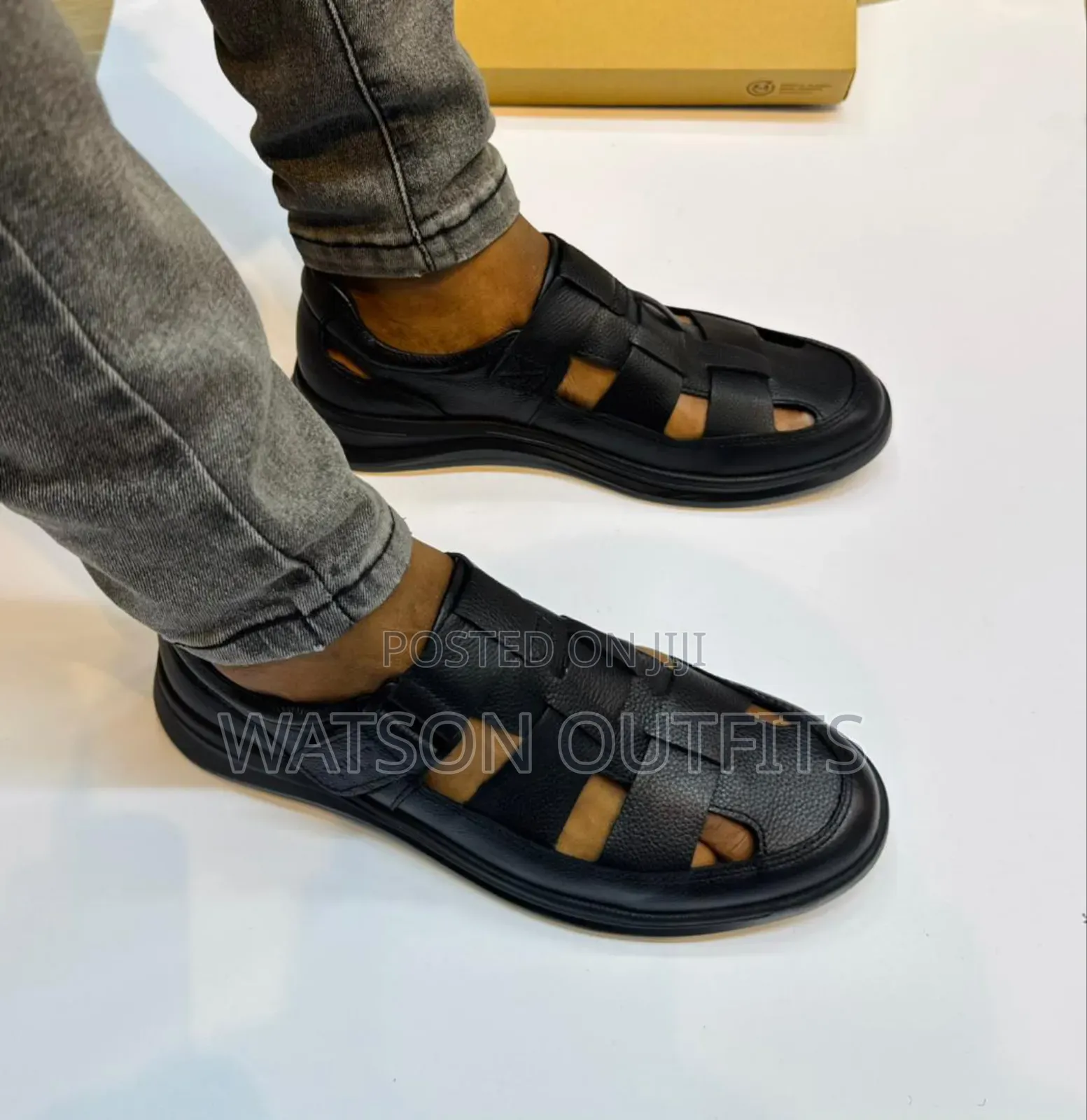 Viatu Wazi or Open Shoes Vya Leather Materials