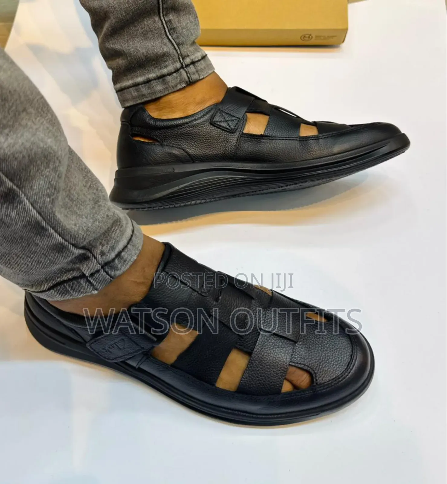 Viatu Wazi or Open Shoes Vya Leather Materials