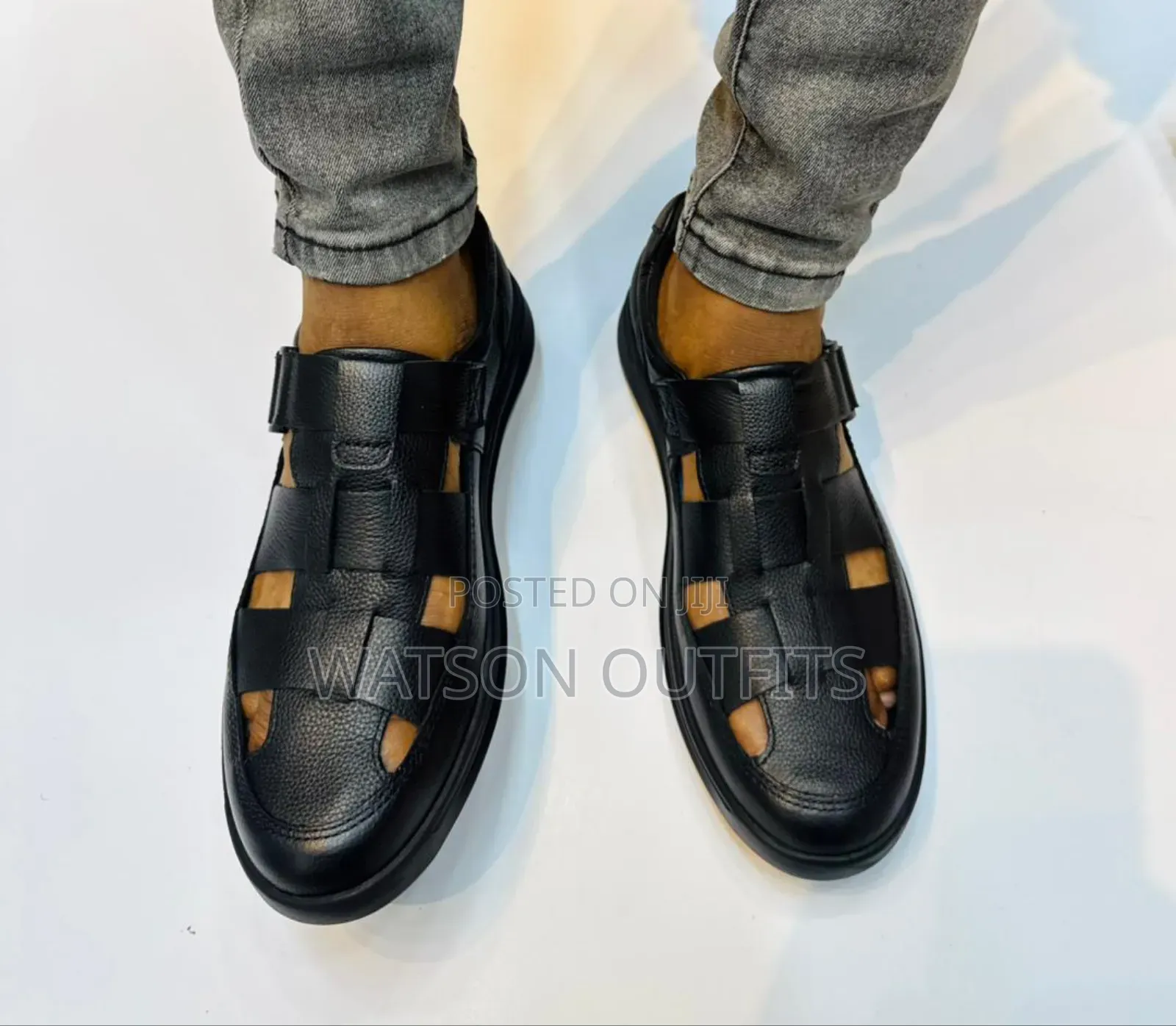 Viatu Wazi or Open Shoes Vya Leather Materials