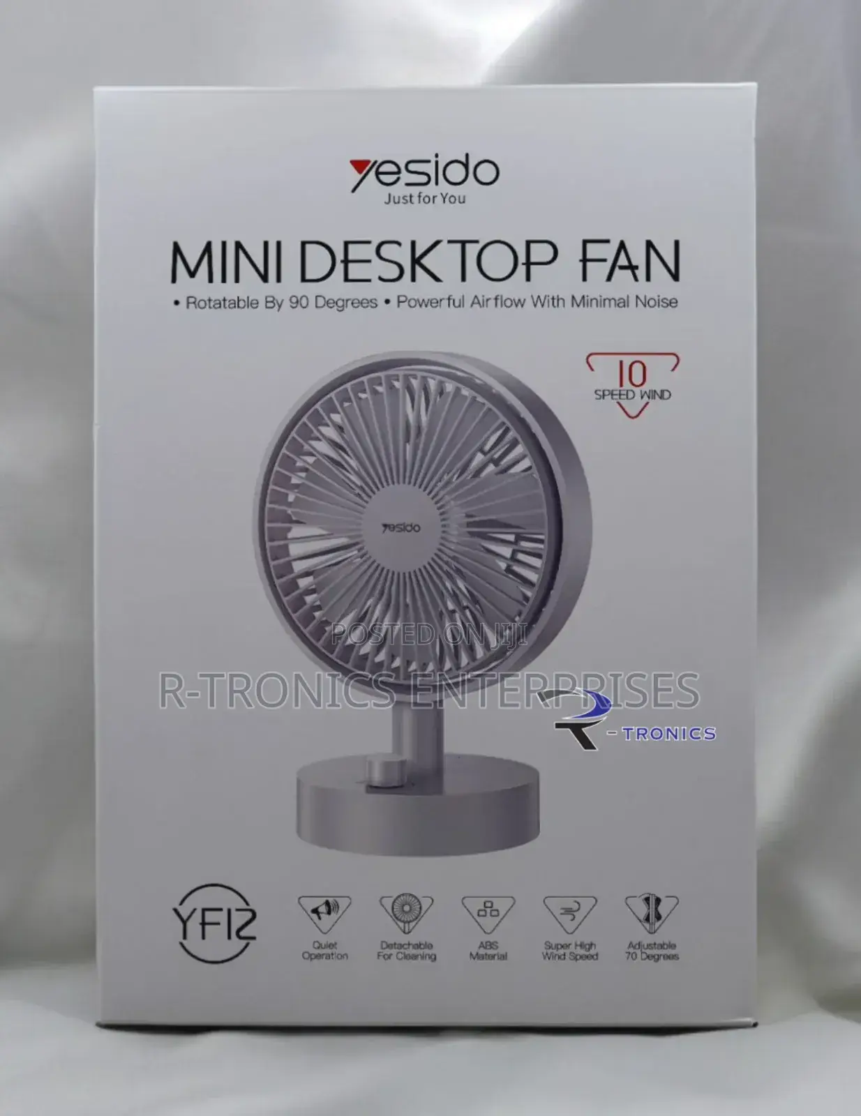 Yesido Yf12 Portable Usb-Powered Desktop Fan