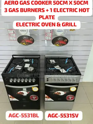 *Aero 50cm X 50cm Gas Cooker 3 Gas Burners + 1 Electric Hot Plate