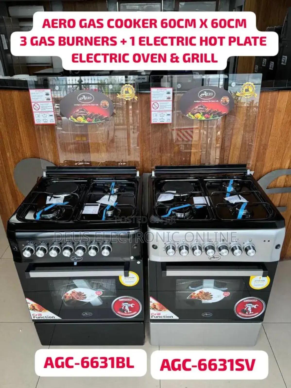 Aero 60cm X 60cm Gas Cooker 3 Gas Burners