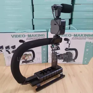 Video Making Kit With Portable Handheld Stabilizer for Phones/Cameras