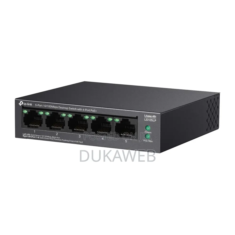 Tp-Link Ls105lp 4-Port Poe Desktop Switch With Extend Mode – Brand New