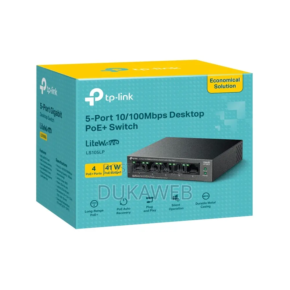 Tp-Link Ls105lp 4-Port Poe Desktop Switch With Extend Mode – Brand New