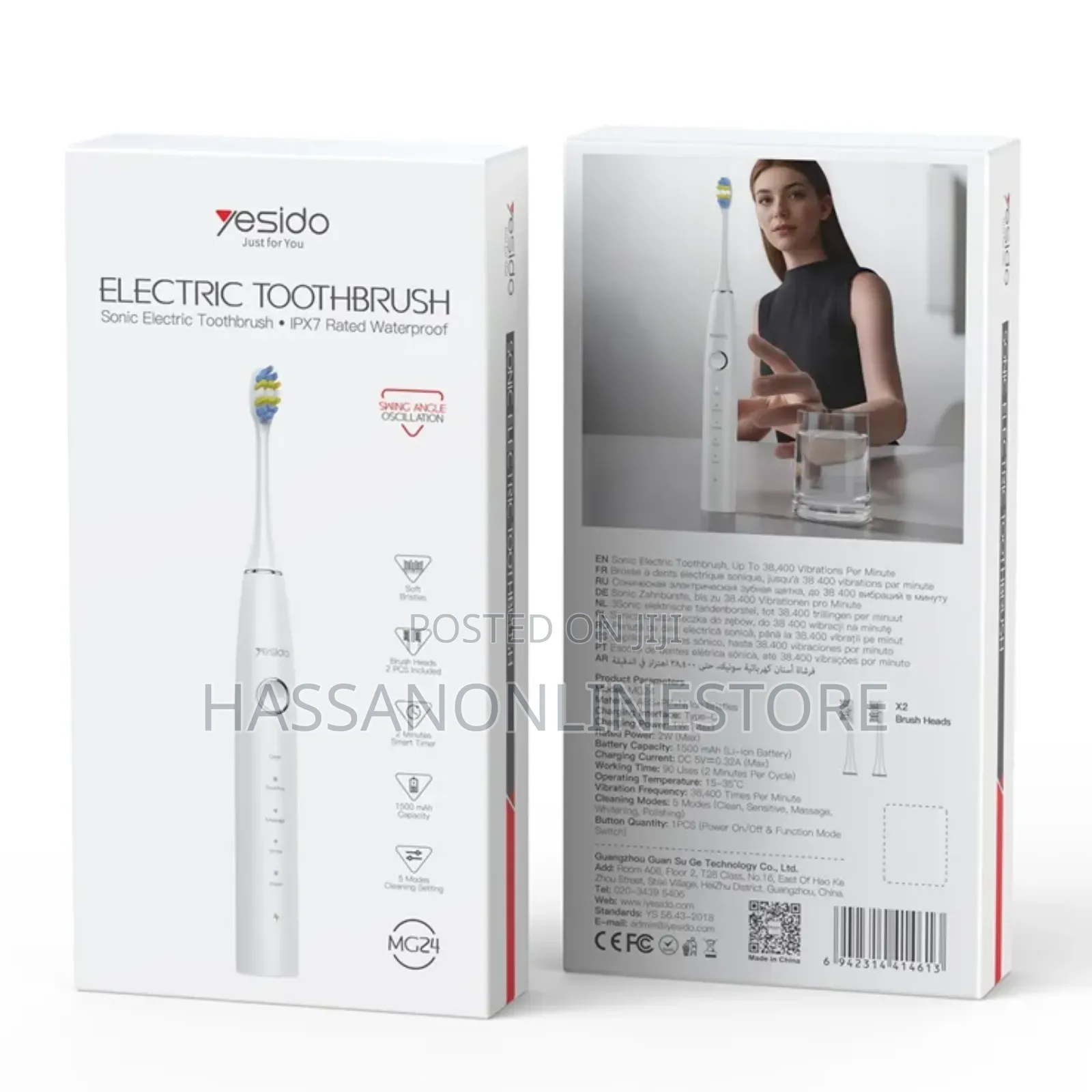 Yesido Mg24 Ipx7 Waterproof Sonic Toothbrush