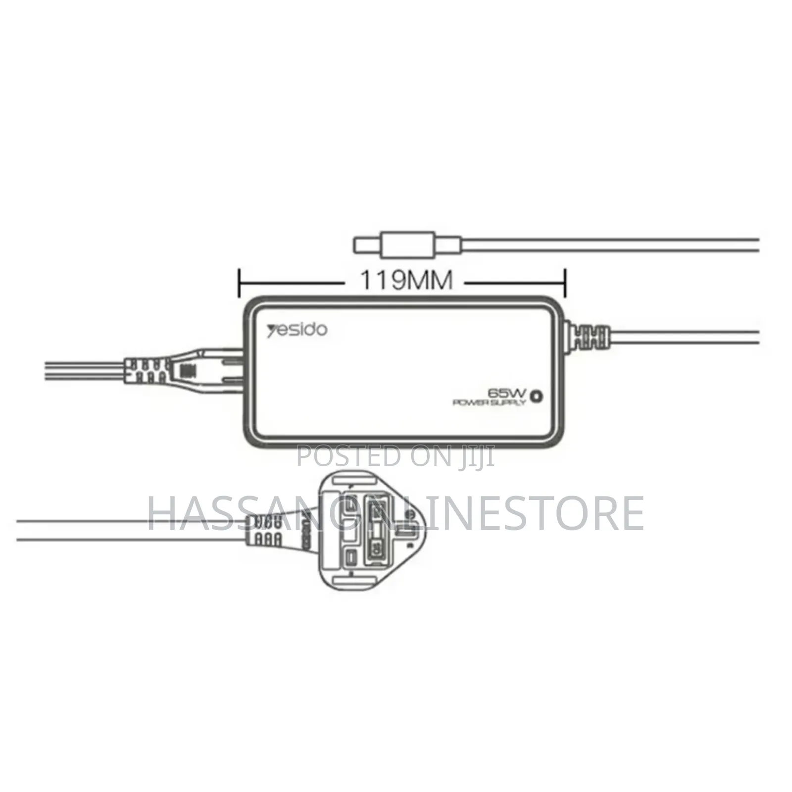 Yesido Cg11e Laptop Charger Kit 65w With 14 Dc Connectors - Uk Plug